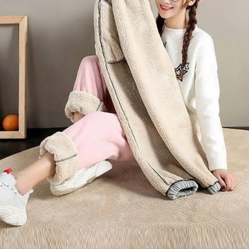 Women Winter Thicken Fleece Pants Stretch Lace-Up