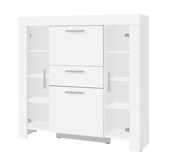 Witryna 7 130 cm zestaw CHLOE do salonu biały