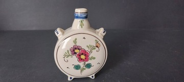 Mała fajansowa buteleczka malowana vintage design