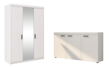 RIMO ШКАФ 130 комплект с ЗЕРКАЛОМ + ДУБ КОМОД ЛЕФКАС