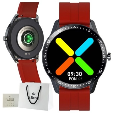Smartwatch Meski Zegarek G. Rossi Black/Red