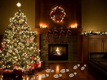 Наклейка Следы обуви Санты Новогоднее украшение