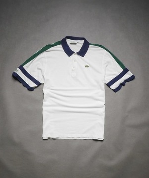 Lacoste Polo sport biała koszulka vintage 5 | L