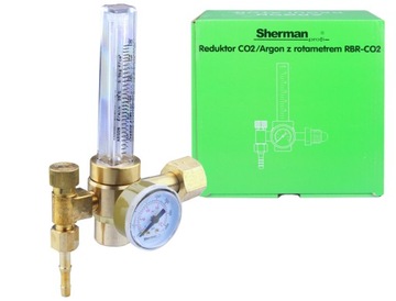 REDUKTOR GAZU Ar/CO2 Z ROTAMETREM 185 bar SHERMAN