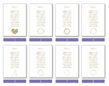 Plan stołów na wesele lista gości weselnych A4 ZŁOTE
