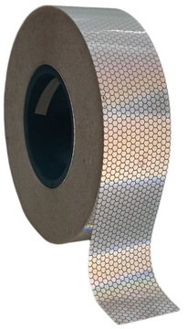 СВЕТООТРАЖАЮЩАЯ ЛЕНТА, БЕЛАЯ, СЕРЕБРЯНАЯ ФОЛЬГА, НАКЛАДНАЯ, 5 СМ