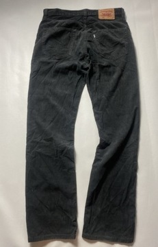 Levi's 401 STRAUSS LEVIS czarne Spodnie sztruksy W 34 L 35