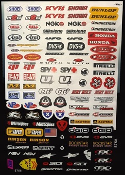 Naklejki Mortocyklowe ZESTAW MONSTER SHOEI DUNLOP KYB DUNLOP HONDA Pirelli