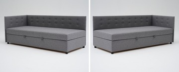 Диван односпальный ФЕНИКС 120х200, молодежная кровать с ящиком, серый