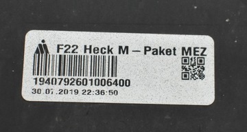 BMW 2 COUPE F22 F23 M PACKET NÁRAZNÍK ZADNÍ ORIG. + SPODEK