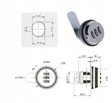 Замок мебельный 22 х 1 мм