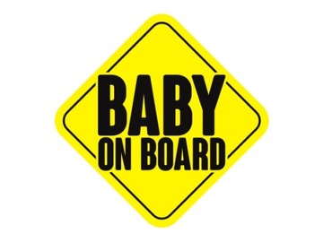 Naklejka na auto szybę BABY ON BOARD dziecko w aucie *18cm
