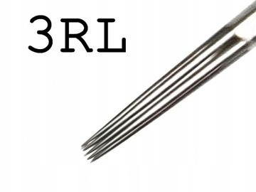 3RL (Round Liner) IGŁA / IGŁY DO TATUAŻU / TATUAŻY 0,35mm 5 sztuk / BLISTER