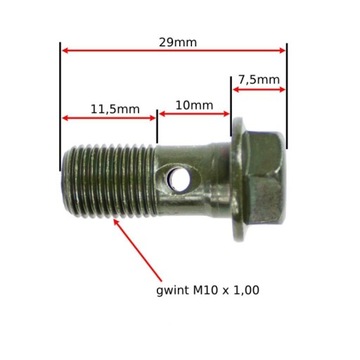Болт тормозной банджо М10х1,00 - темно-зеленый, однотросовый WM