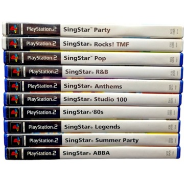 Super Kolekcja 10 gier Singstar PlayStation ps2 ogromny Zestaw karaoke