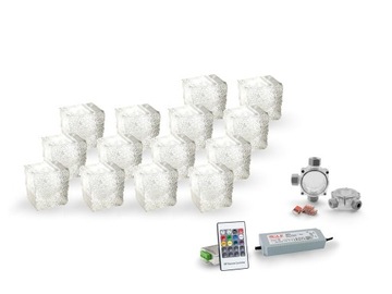 14x Świecąca Kostka Brukowa LED Naturo 8x8x9x6 RGB