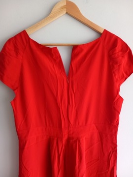 Massimo Dutti elegancka czerwona sukienka jedwabna jedwab pure silk