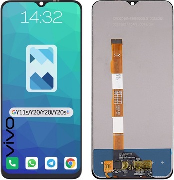 Wyświetlacz LCD Ekran Szybka Dotyk do Vivo Y11s / Y20 / Y20i / Y20s CZARNY
