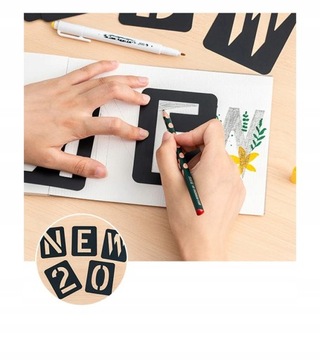 Шаблон многоразовый - набор цифр и букв - 42 шт.