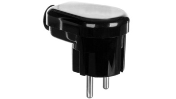 ЗАГЛУШКА, УГЛОВАЯ, 2P+Z, РАЗБОРНАЯ, 16A, ЧЕРНАЯ