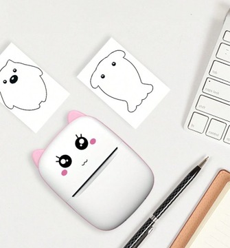 МИНИ-ТЕРМОПРИНТЕР DRUKUŚ РОЗОВЫЙ ПОРТАТИВНЫЙ ДЛЯ ФОТОГРАФИЙ + 11 РОЛИКОВ БЕСПЛАТНО