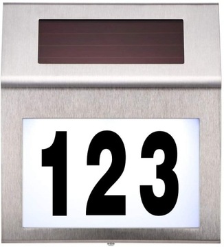 Солнечная светодиодная лампа с подсветкой номера дома из металла