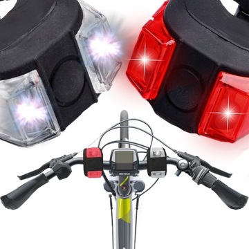 ВЕЛОСИПЕДНЫЕ ФОНАРИ СВЕТОДИОДНЫЕ ВЕЛОСИПЕДНЫЕ ФОНАРИ ПЕРЕДНЯЯ ЗАДНЯЯ 2 ШТ.