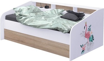 ŁÓŻKO VINTAGE 200/90 DĄB SONOMA + MATERAC