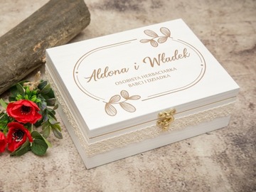 шкатулка, чайный сервиз для БАБУШКИ и ДЕДУШКИ, чайный сервиз, ПОДАРОК, гравировка имени