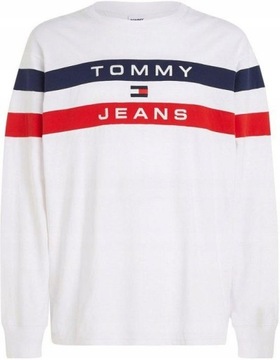 147 TOMMY JEANS BLUZA Colorblock LONGSLEEVE L