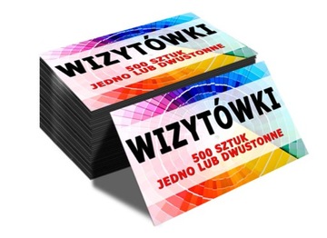 350g! WIZYTÓWKI 500 szt JEDNO DWUSTRONNE PREMIUM SZTYWNE 400 +100 Gratis!