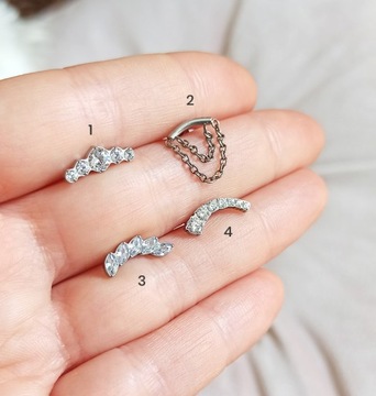 СЕРЕБРЯНЫЕ ТИТАНОВЫЕ СЕРЬГИ HELIX EAR LABRET 1.2/7