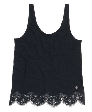 Koszulka SUPERDRY tank top damski bawełniana luźna czarna EU 36