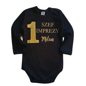 Body na roczek ROK SZEF IMPREZY + dowolne imię 92