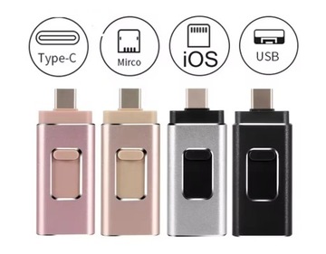 Pendrive 128GB 4w1 USB 3.0, iPhone, Android/Micro USB/TYP C, Windows, OTG