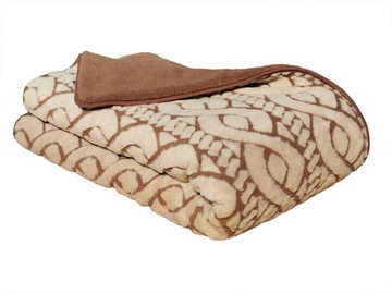 KOŁDRA WEŁNIANA 200x220 CAMEL BRĄZ BEŻ TRENTINO