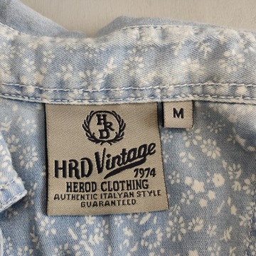 HEROD Vintage KOSZULA Jeansowa KRÓTKI RĘKAW rozm M