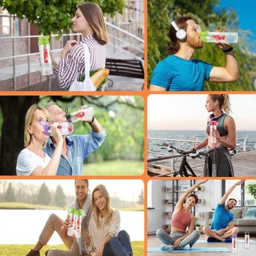 Бутылка для воды с вставкой из фруктов и льда, 800 мл.