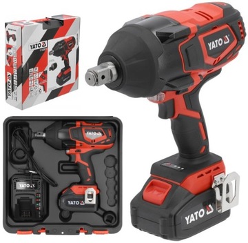 YATO KLUCZ UDAROWY BEZSZCZOTKOWY AKU 18V +4AH 3/4'' 2000NM ADAPTER 1/2''