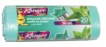 30szt 20L WORKI HDPE ZAPACHOWE do ŚMIECI WIĄZANE ZAWIĄZYWANE TAŚMĘ MIĘTOWE