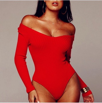 Women Casual Knitted Bandage Bodysuit Elegant Long