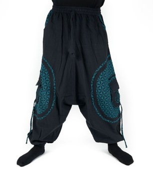 Długie SZARAWARY spodnie dla wysokich HAREMKI XL
