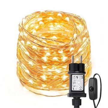 LEPRO Lampki Choinkowe Z Drutu Święta 100 LED 10M