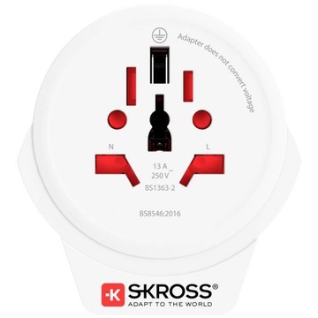 SKROSS Europe USB-адаптер для путешествий для иностранцев в Чехии, USB-A, 12 Вт, тип E/F