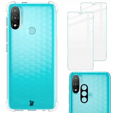Etui + 2x szkło + obiektyw Bizon Case do Moto E20