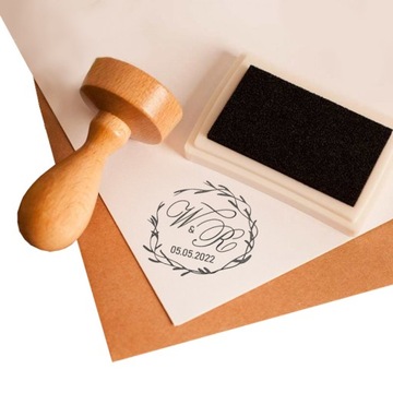 PIECZĄTKA stempel ślubny Serduszko + tusz