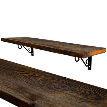 ДЕРЕВЯННАЯ ПОДВЕСНАЯ ПОЛКА LOFT INDUSTRIAL ORIGINAL OLD WOOD