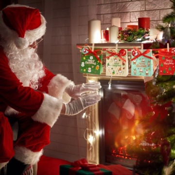 Рождественский календарик Рождественские мешочки Адвент обратный отсчет DIY коробки