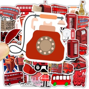 ВОДОНЕПРОНИЦАЕМЫЕ НАКЛЕЙКИ STICKER MIX LONDON 50 шт.