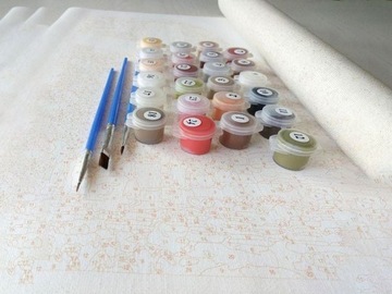 Malowanie po numerach Statek na tle zachodu S009